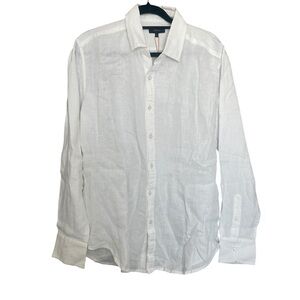 Quince Men's Linen White Casual Button-Down Shirt